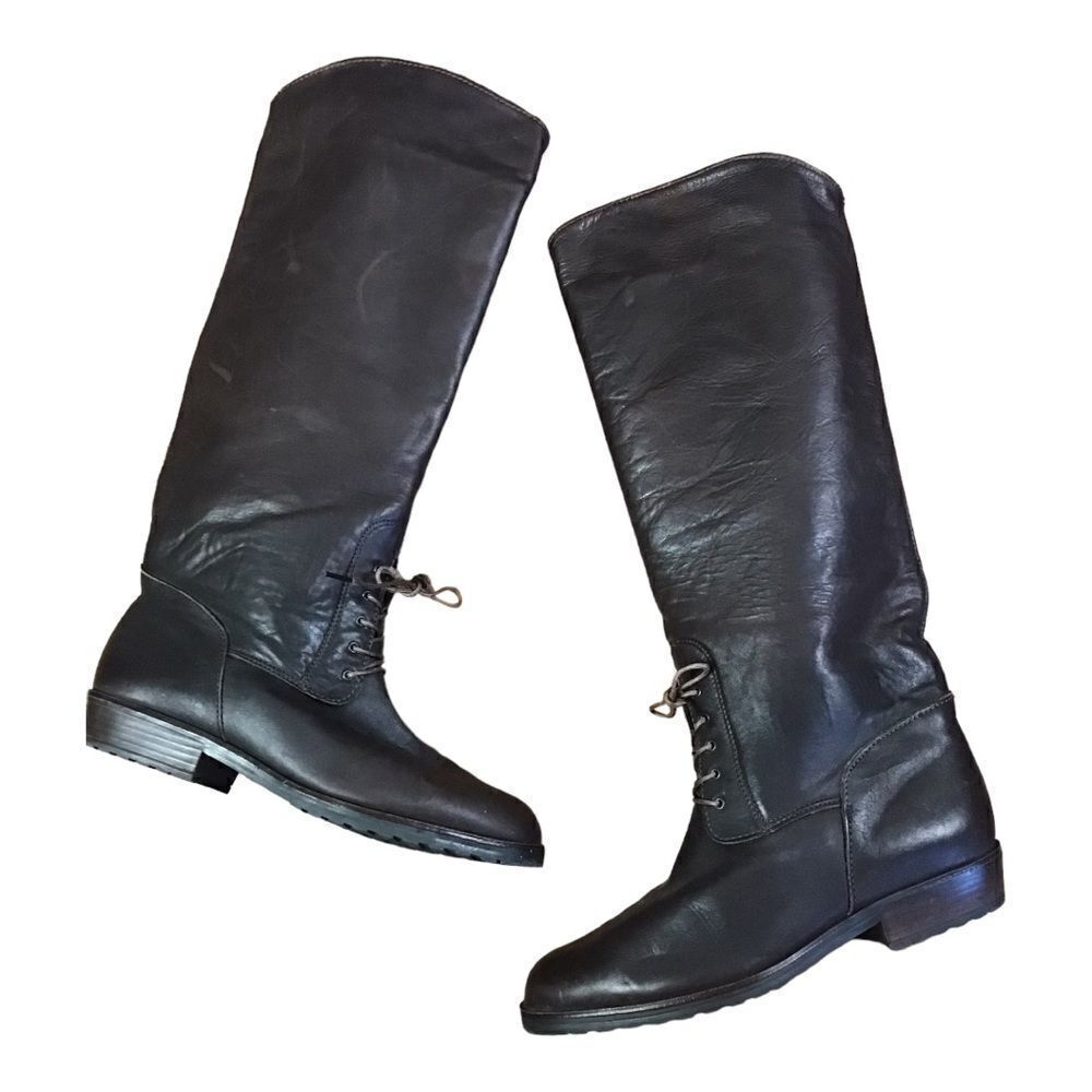 Santana Canada Brown Leather 1/2 Lace-up Riding Boots Size 7 1/2